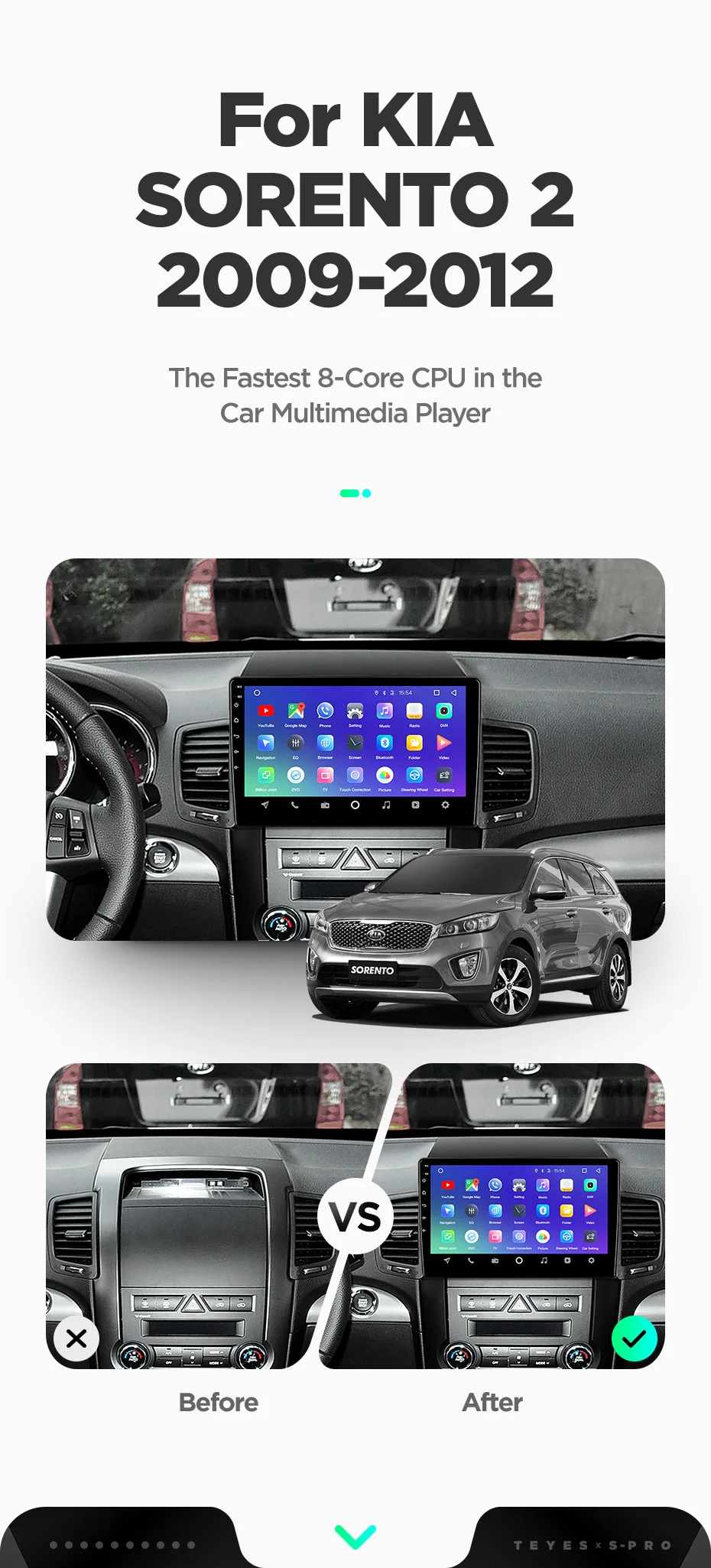 Clearance TEYES SPRO Car Radio Multimedia Video Player Navigation GPS Android 8.1 For KIA Sorento 2 XM Sedan DVD 2009 2010 2011 2012 5