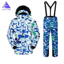 Мужская лыжная куртка зимняя одежда мужской сноуборд куртка брюки костюм водонепроницаемый термальный дышащий профессиональный комплект зимней одежды
