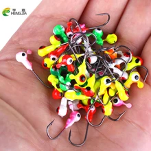 Hengjia 100 шт. лобзик крючки большие глаза 1 г смешанный цвет рыболовные грузила-приманки головной крючок отсадка приманки рыболовные снасти