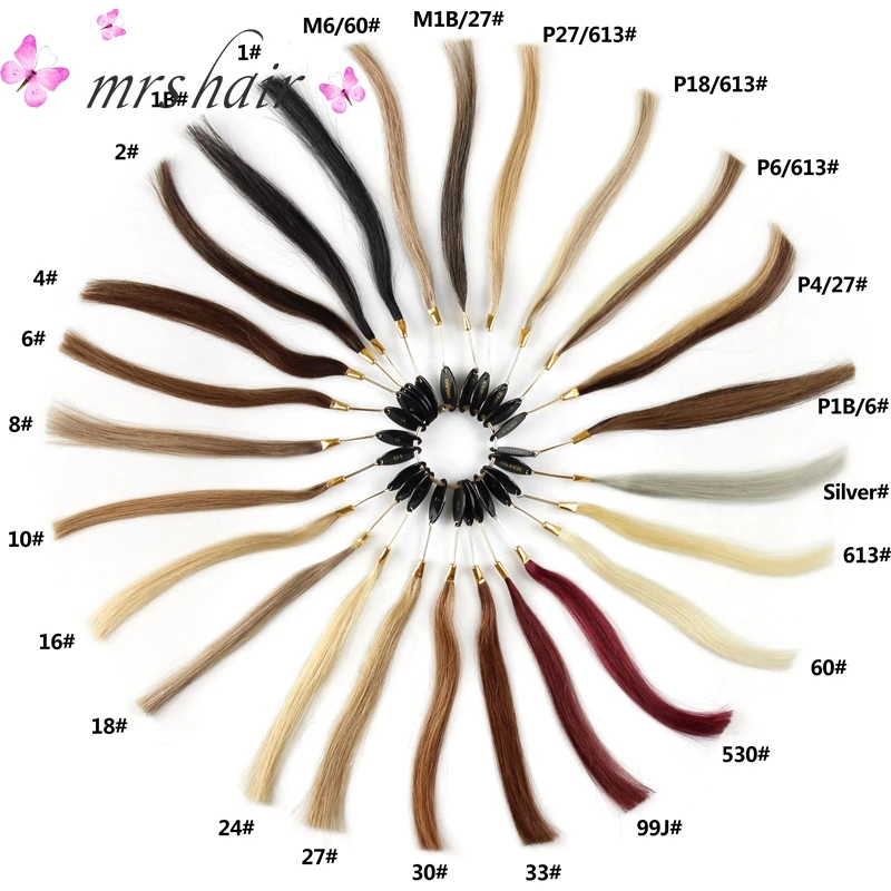 hair extensions color chart /100% Human hair COLOR RING / COLOR CHART/ for hair extensions 28 different colors