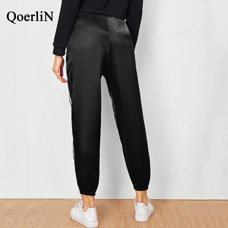 QoerliN Elastic Waist Ankle-Length Pants Side Striped Harem Pants Ladies Plus Size Pocket Fashion Sweatpants Girl Casual Trouser QoerliN Elastic Waist Ankle-Length Pants Side Striped Harem Pants Ladies Plus Size Pocket Fashion Sweatpants Girl Casual Trouser