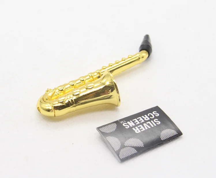 1pc 2016 Fashion Small Saxophone Portable Smoking pipes Metal Tobacco
