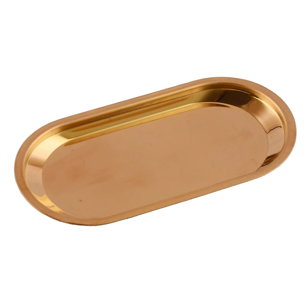 Stainless Steel Towel Tray Storage Tray Metal Dish Plate Tea Storage Container for Fruit Cosmetics Home Kitchen Use