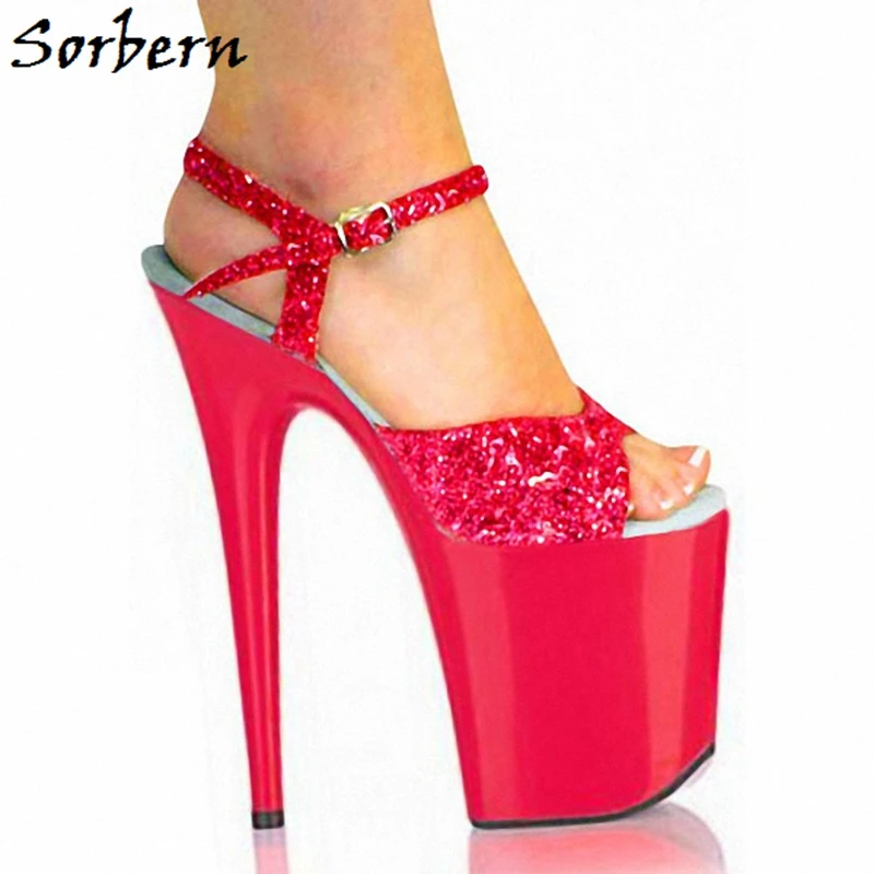 red platform court shoes