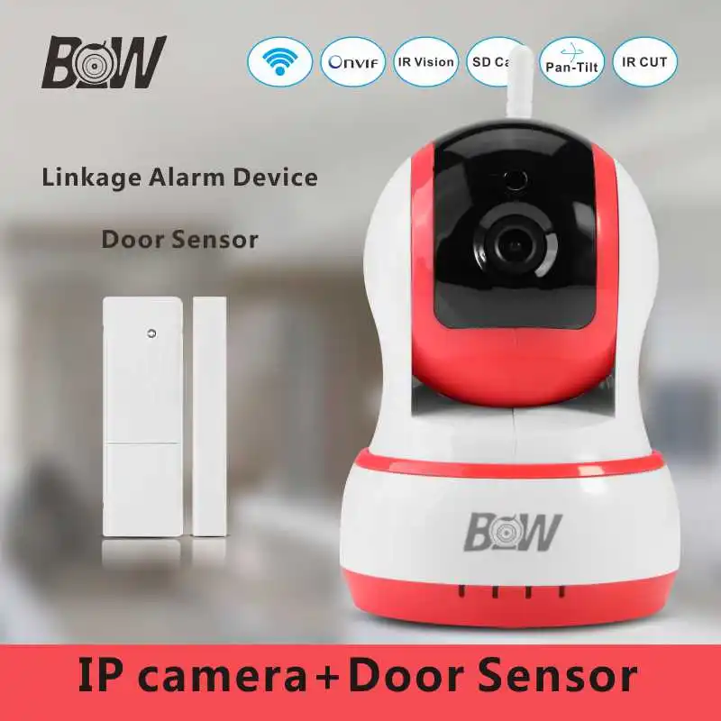 Mini IP font b Camera b font Wifi Night Vision Alarm Sensor font b Door b
