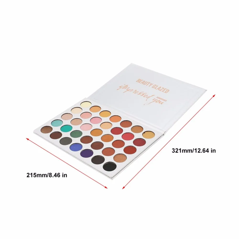 Красота глазированные 35 Цвета Пудра палитру теней Косметика Макияж Luminous Matte Shimmer Eye Shadow Palette Красота