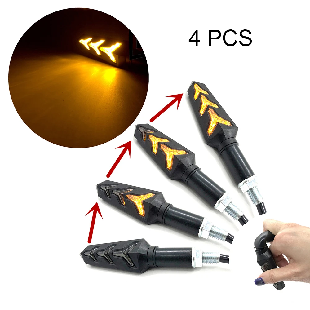 

4Pcs Motorcycle LED Turn Signal Light Indicator Turning Lamp For YAMAHA fzr 250 mt-09 xjr 400 ys 250 mt09 ybr 250 yx 125 etc.