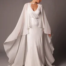 Новые шифоновые длинные свадебные накидки 1 шина 2,5 м куртки для новобрачных обертывания для свадьбы белый/слоновая кость