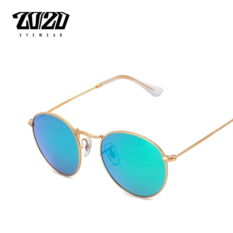 20/20 Марка Дизайнер Старинные Женщины Круглые Солнцезащитные Очки Моды для Мужчин Поляризованные Металлические Солнцезащитные Очки Shade Gafas cuculos Очки