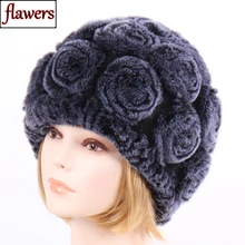 Горячая Распродажа натуральная шапка из кроличьего меха, Зимний натуральный настоящий мех кролика, шапка Skullies, качественные женские меховые шляпки