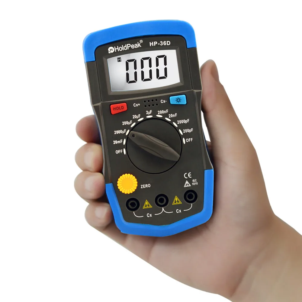 

2018 Real Sale Holdpeak Mini Multimeter Lcd Digital Capacitance Meter Capacitor Tester Pf Mf Circuit Gauge 36d Display