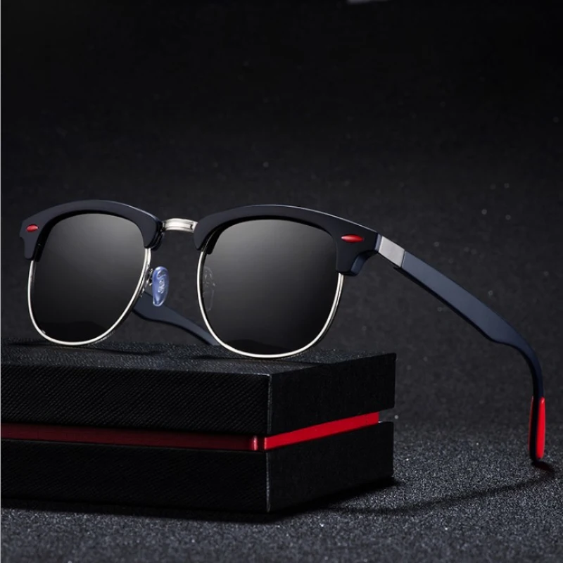 

MIZHO Classic Polarized Sunglasses Men Retro Brand Designer High Quality Semi-Rimless Female Male Fashion Mirror Sunglass Women