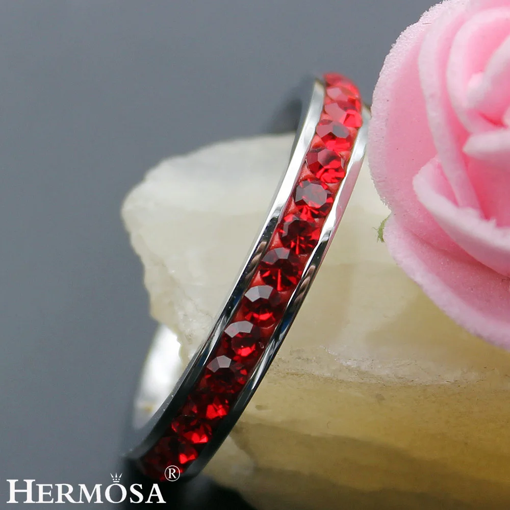 

Big Promotion Party New Red Garnet Hermosa Jewelry Ring 925 Sterling Silver Hot Rings For Women Size 7# 8#