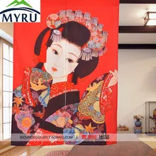 MYRU Ukiyo-e Japanese ladies door curtain decoration curtain for bedroom living room kitchen room door curtain