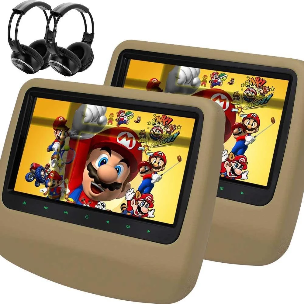 9 カーdvdプレーヤーデジタルスクリーン車後部座席のヘッドレストポータブルdvdプレーヤーhdmiポートusb Sd入力 ゲームディスク ペアのヘッドホン Aliexpress