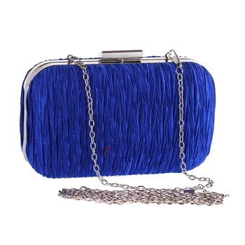 

Pleated Evening Bags for Women's Mini Ruched Satin Clutch Handbag Purse Long Chain Shoulder Bags Wallet Bridal Wedding Party Bag