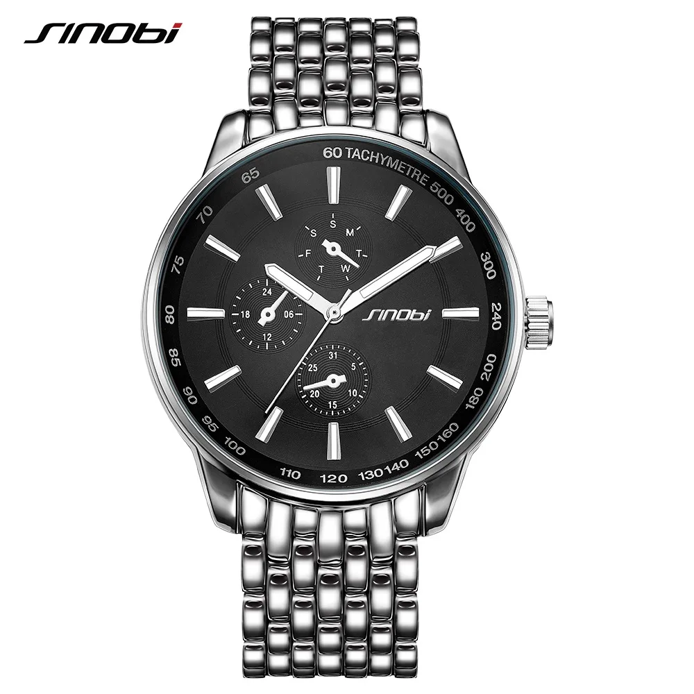 11S9268G04 SINOBI модные и повседневные часы для мужчин и женщин часы Лидирующий бренд Роскошные черные Saat бизнес Lover's Geneva кварцевые часы Relogio Masculino - Цвет: 11S9268G04