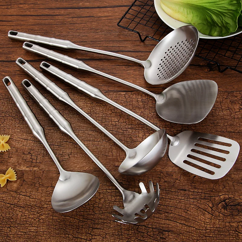 YINUO New Household Stainless Steel Kitchenware Seven Piece Kitchen Utensils Bamboo Handle Frying Spatula Cooking Tool Sets YINUO New Household Stainless Steel Kitchenware Seven Piece Kitchen Utensils Bamboo Handle Frying Spatula Cooking Tool Sets