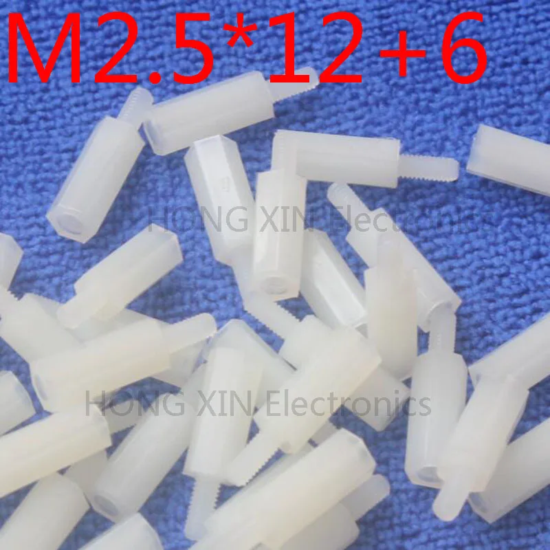 M2.5 * 12 + 6 1 pcs Branco nylon Standoff Spacer Kit Impasse M2.5 Macho