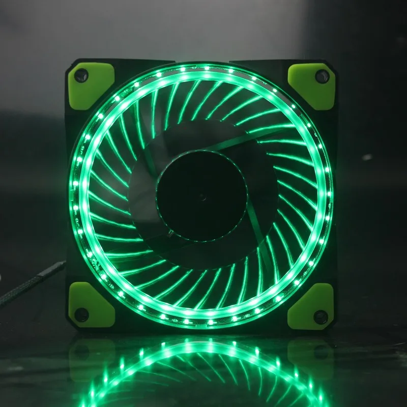 2PCS Gdstime Eclipse 120mm Fan Green LED Light Guide Ring for Computer PC Cooling Cooler120mm