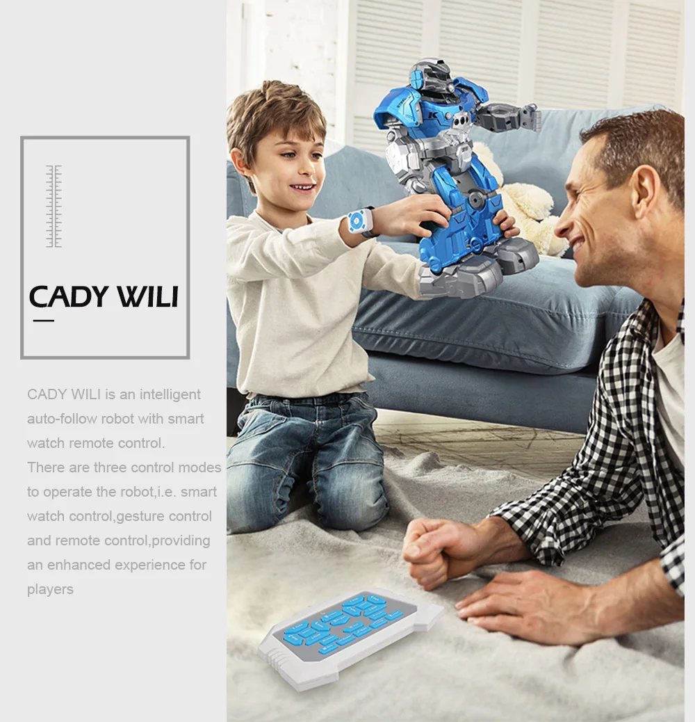 JJR/C JJRC R5 CADY WILI умные часы с управлением RC робот автоматический контроль жестов детские игрушки Интеллектуальный робот синий белый