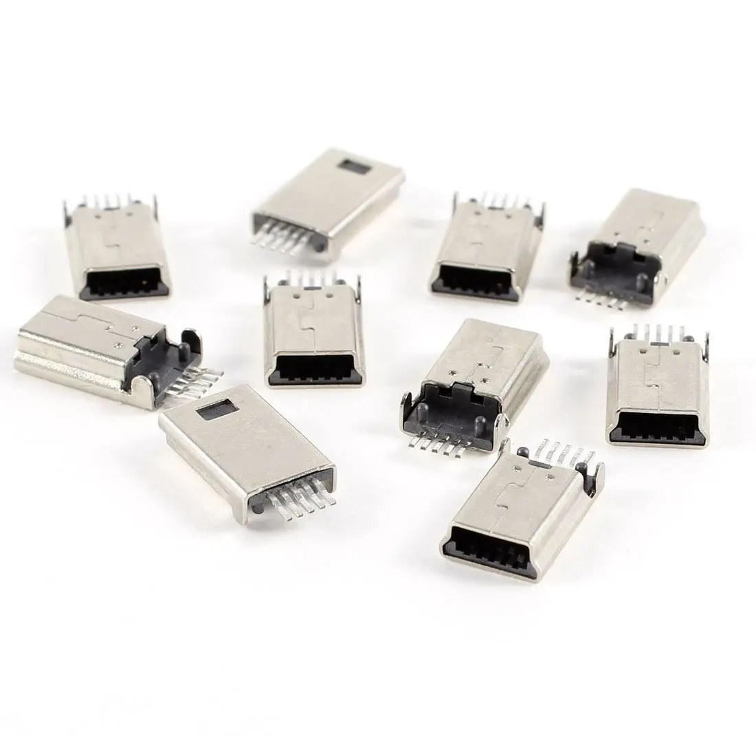 

Promotion!10 Pcs Mini USB Type B Plug Male 180 Degree 5-Pin SMD SMT Solder Jack Connector