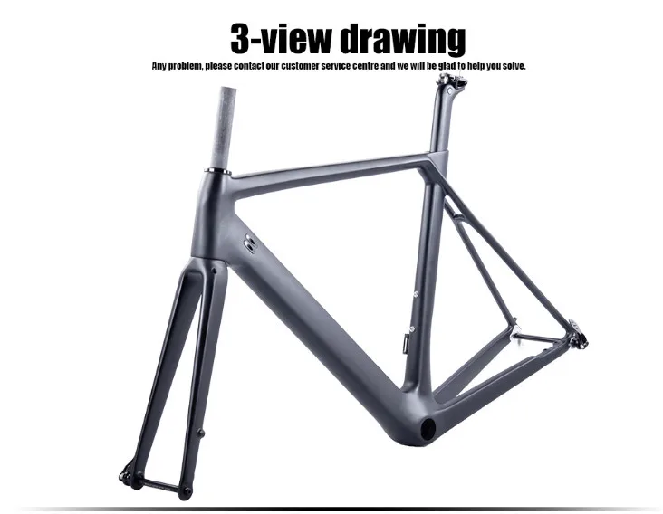 Top 2018 NEW Chinese Carbon Road Frame T800 UD black Aero full carbon fiber road bike frame QR or thru axle 47/51/53cm 16