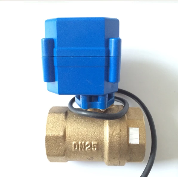 DC12V motorized ball valve, DN25 electric automatic valve with position