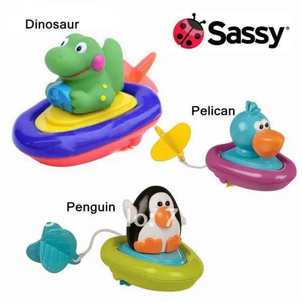 Free shipping USA Sassy Pull & Go Boats bath toys in water P2boat bath