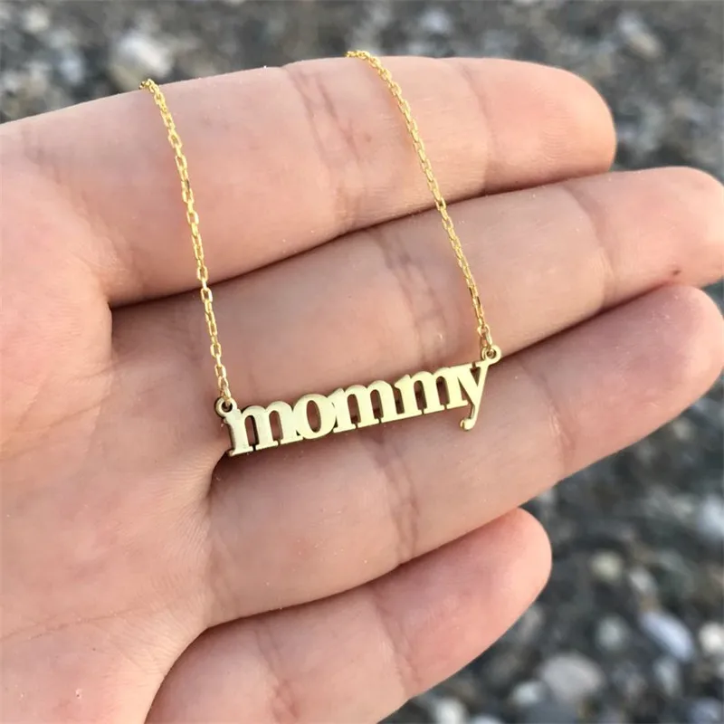 

New Custom Necklace Name Personalized Chain Necklace Women Gold Silver Mommy Letters Pendant Necklace Mother's Day Jewelry Gift