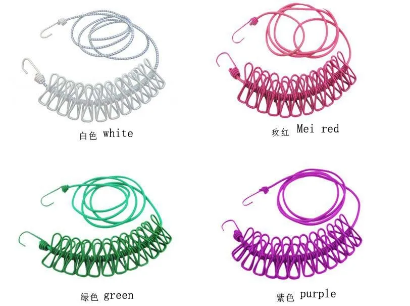 Забавная стойка для горной команды портативная бельевая веревка Выдвижная Веревка для белья ветрозащитная эластичная бельевая верёвка сушилка 12 зажимов