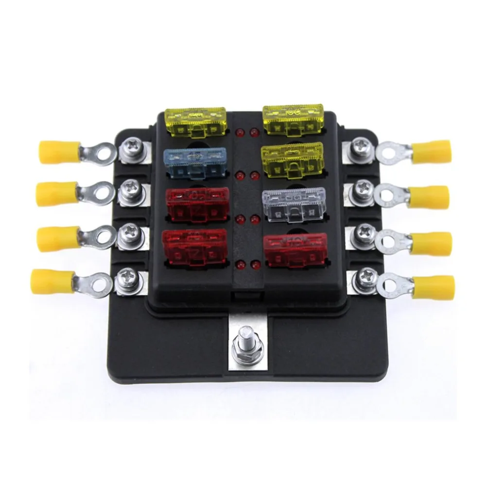 Online Shop DC 32V Circuit Examination 8 Way Fuse Terminals Box Repair Blade Fuse Blocks With Red LED Indicator Light | Aliexpress Mobile