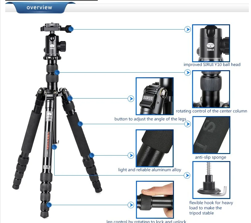 Sirui штатив ноги камера штатив монопод 3в1 комплект для SLR профессиональный штатив+ шаровая Головка+ быстросъемная пластина+ подарок A1005+ Y10