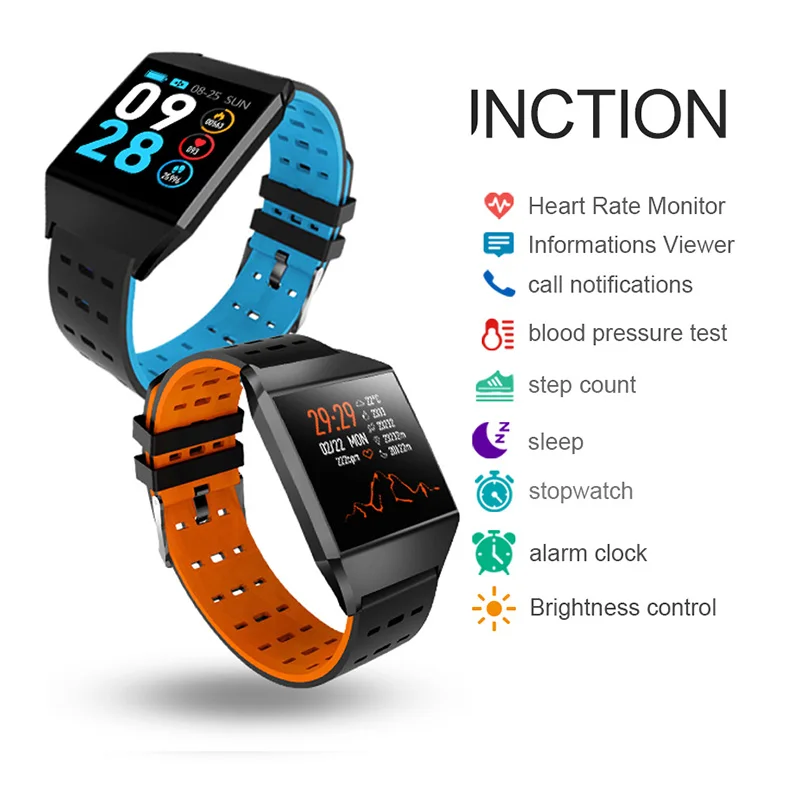 Wearpai W1C квадратные часы led сенсорный экран для сердечного ритма Мониторинг
