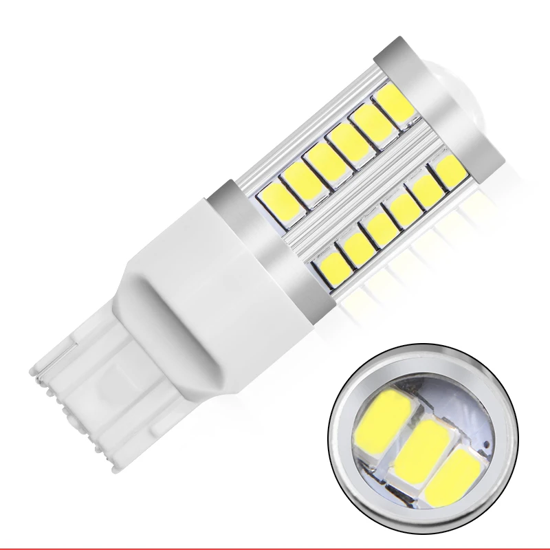 2 шт. T20 7440 W21W WY21W 33 smd 5730 5630 Светодиодный автомобиль желтый Поворотная сигнальная лампа красный тормозной светильник белого Авто Задние фонари 12V