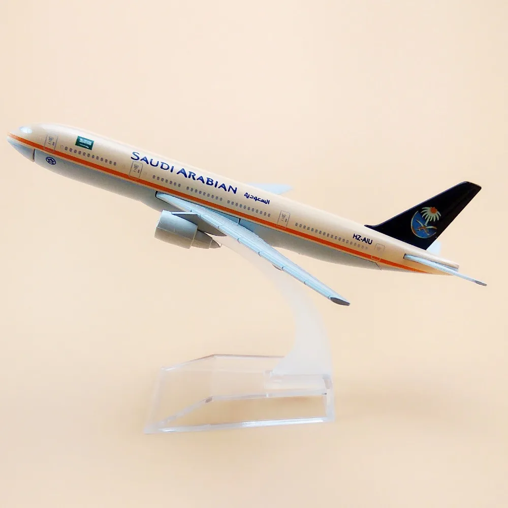 

Alloy Metal Air Saudi Arabian B777 Airlines Airplane Model Boeing 777 Airways Plane Model Stand Aircraft Kids Gifts 16cm
