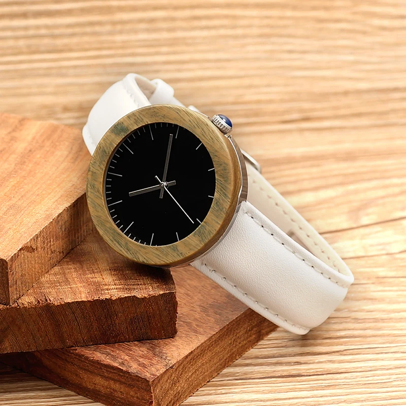 2016 Relojes Mujer BOBOBIRD Steel Wood Watches J02 Simple Style Women Watch With Soft Leather Band