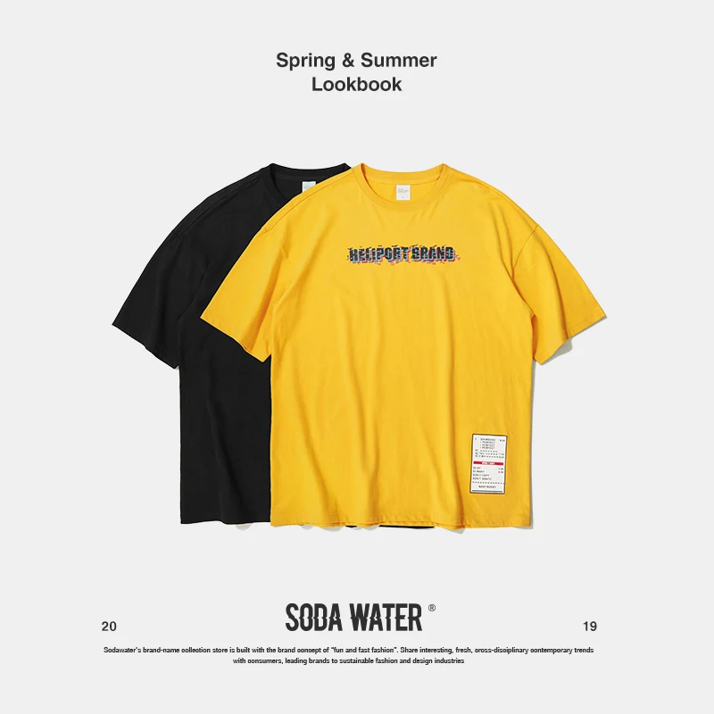 SODA WATER Cotton Hip Hop Streetwear Top Tee Brand ...