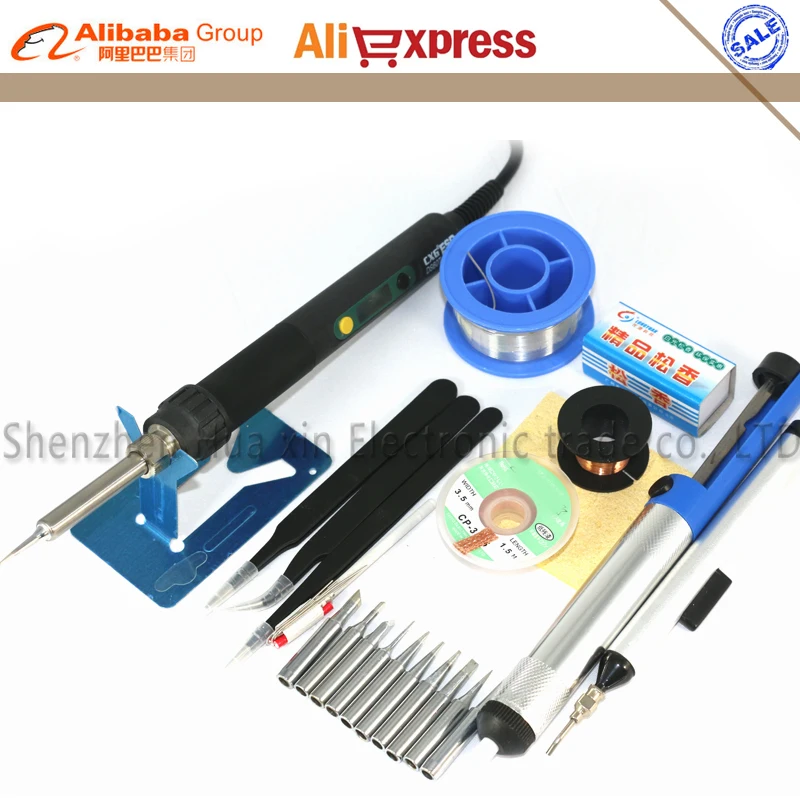 

Upgrade Professional LCD Digital ESD Adjustable Electric soldering iron tools kit set Soldering station EU plug+900M Solder tip