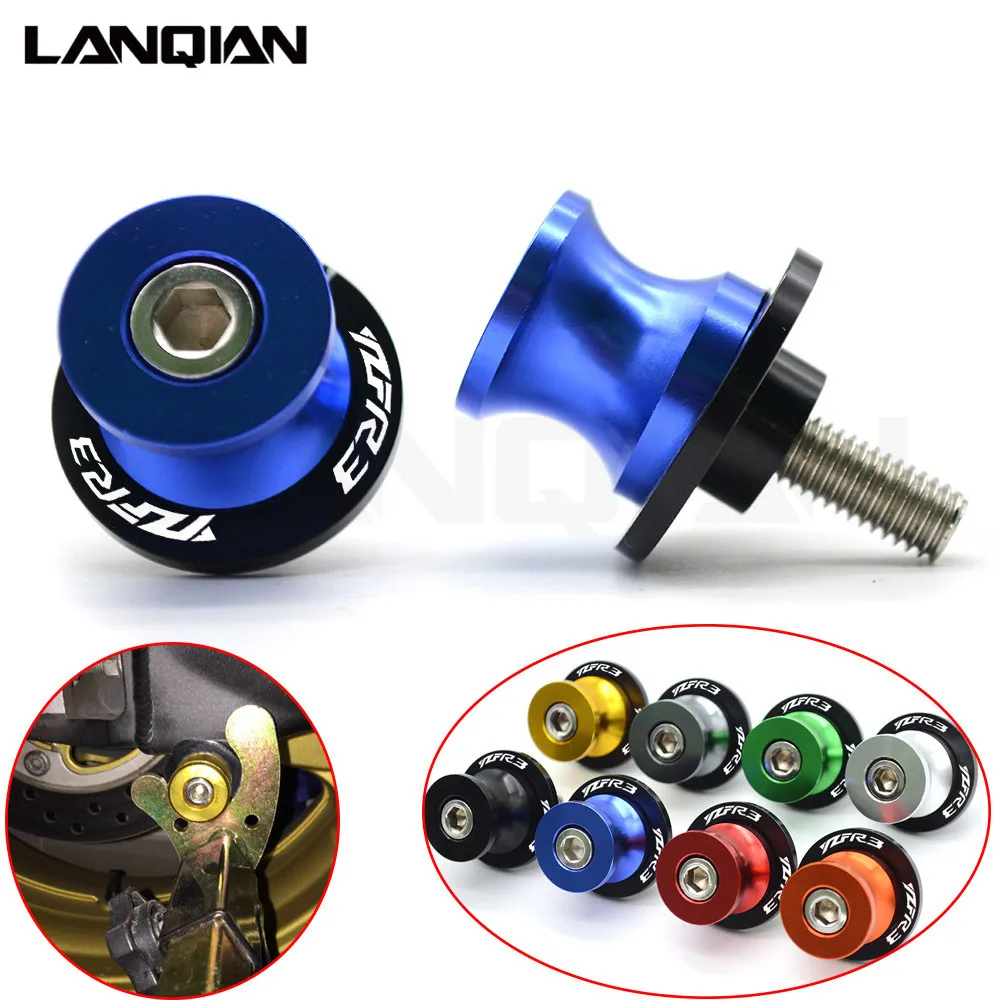 

M6 For YAMAHA YZF R3 CNC Aluminum Motorcycle Accessories Swingarm Spools Slider 6mm Swing arm Stand Screws With YZF-R3 LOGO