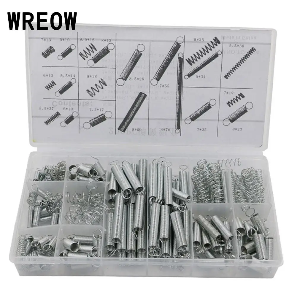 200PCS/set Metal Tension/Compresion In 20 Sizes Hardware Mix Springs Steel Extended Compressed Spring Shop Assortment Kit Set