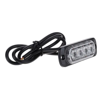 

4 LED Car Lights Truck Bar Strobe Luminous Bulbs Replacement Parts 12-24V 12W
