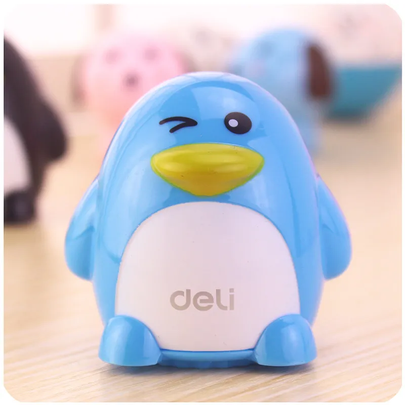 Точилка для карандашей Kawaii с двойным отверстием милый маленький пингвин