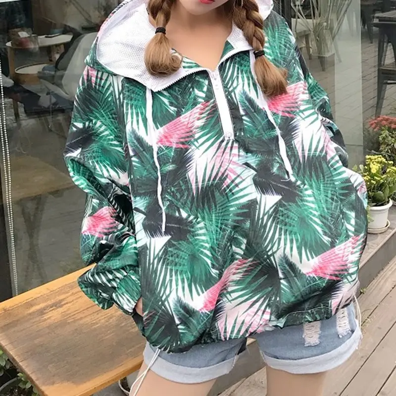 2019 Fashion Oversized Hoodie Women Harajuku Hip Hop Loose Streetwear Plant Print Hipster Autumn Top Black Gothic Casual Hoodies