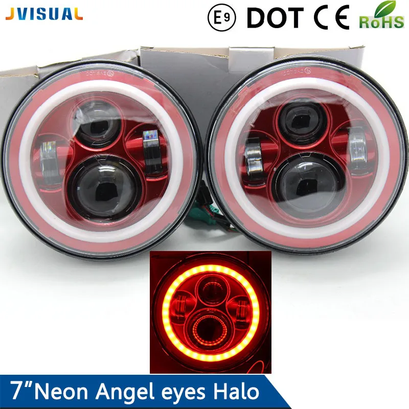 

7'' Round With Halo Led Headlight H4 High Low 6000K 7Inch Led Motor Light for Jeep Lada Niva Toyota UAZ 4x4 Offroad