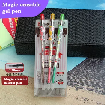 

12pcs/lot 3020 Magic Erasable Pen 0.38mm kawaii Heat-erasable gel pen Can be wiped off pen for kids school stationery