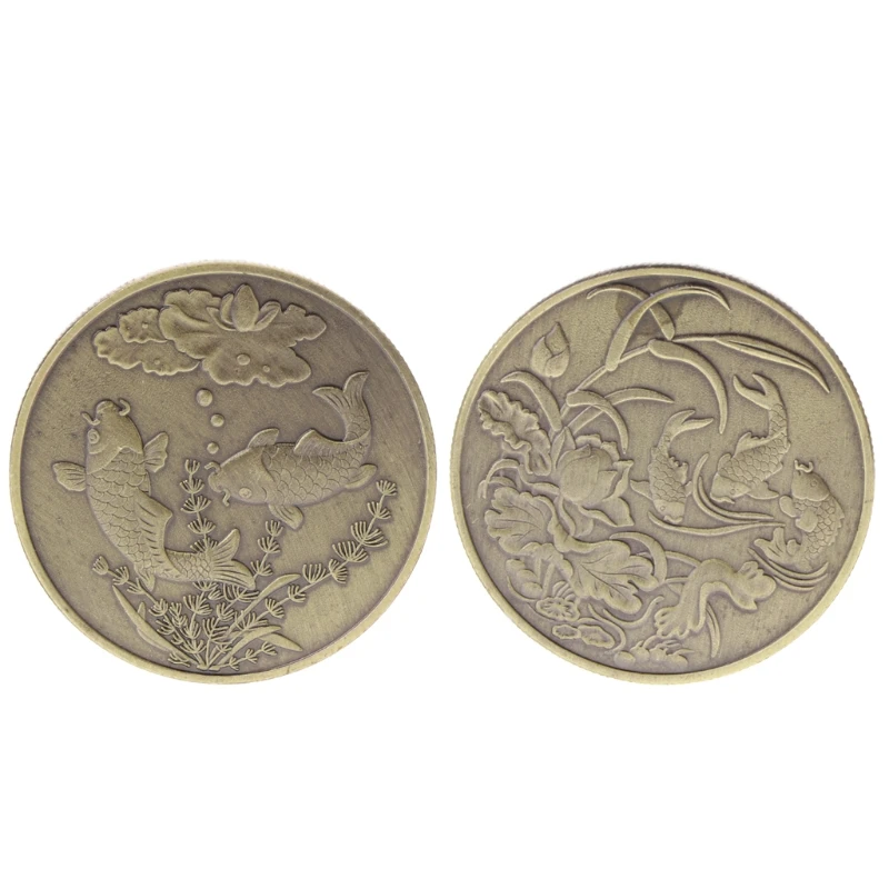 

Commemorative Coin Lucky Fish Fortunate Floral Collection Arts Gifts Souvenir