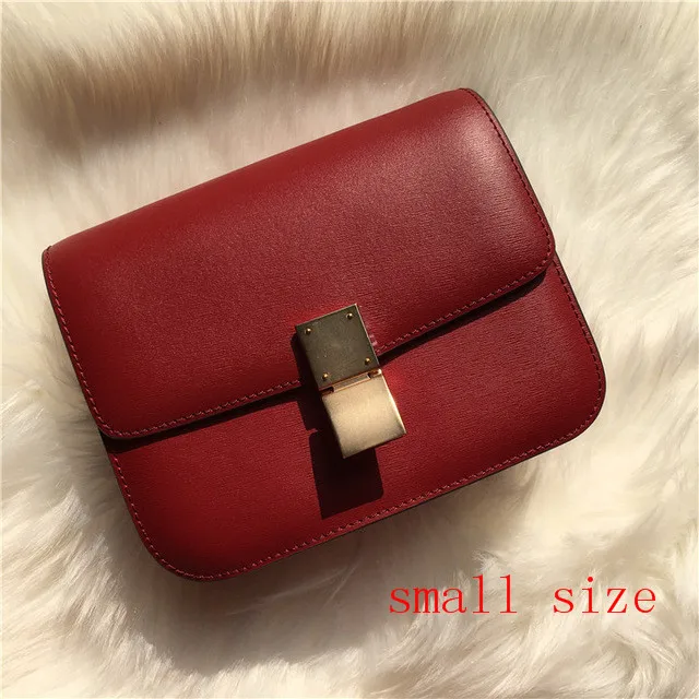 Женская сумка Tofu из натуральной кожи роскошная дизайнерская сумочка известный бренд сумки через плечо для женщин Сумка через плечо bolso mujer - Цвет: wine red small