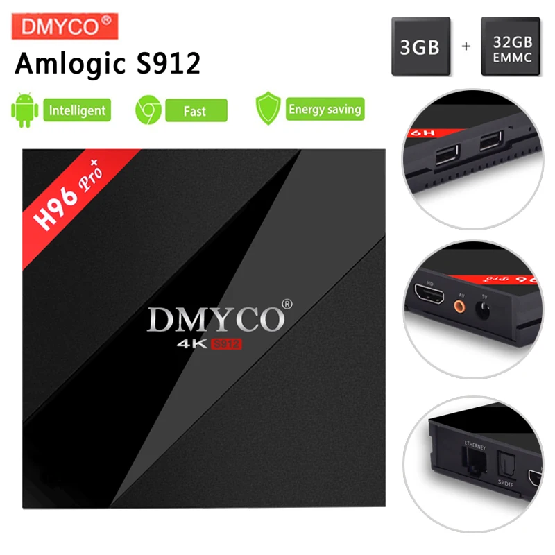 

H96 PRO Plus Android 7.1 TV Box Amlogic S912 smart 3GB ROM 32G RAM Octa Core Amlogic S912 Wifi Bluetooth H.265 Media Player