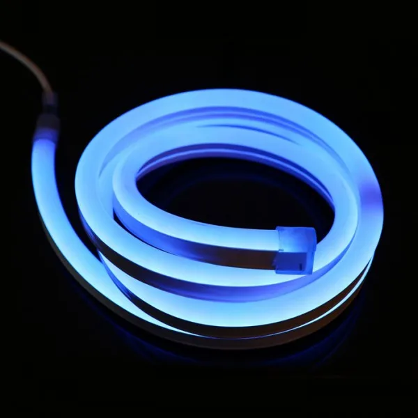 RGB светодиодный неоновый светильник 220 В 2835 120 светодиодный s/m водонепроницаемый гибкий светодиодный светильник 1 м 5 м 10 м 20 м 100 м+ RGB пульт дистанционного управления/разъем питания+ зажим - Испускаемый цвет: Синий